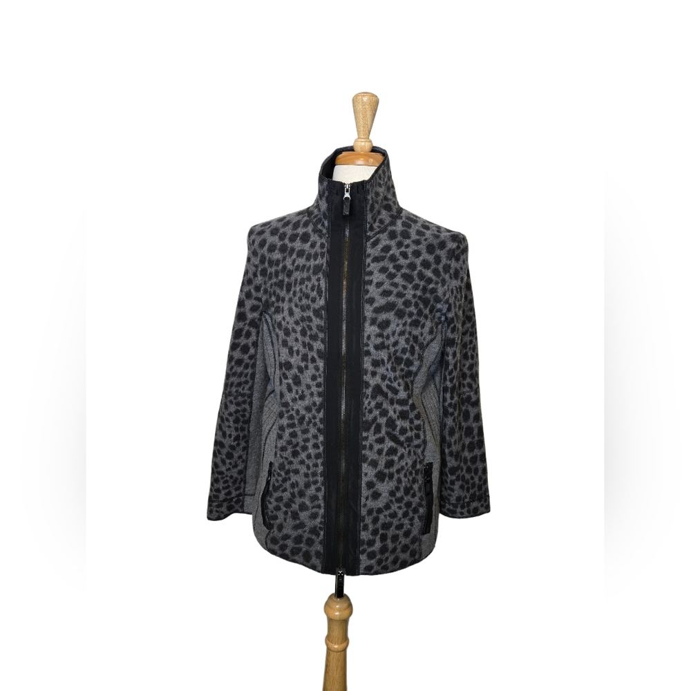 Gerry Weber Edition Wool Animal Print Jacket Gray Black‎ Women’s 46 (US 16)